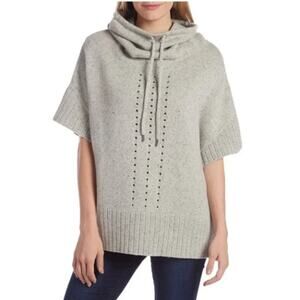 Smartwool Crestone Poncho Sweater Gray Fleck Cowl Merino Oversize XS / S